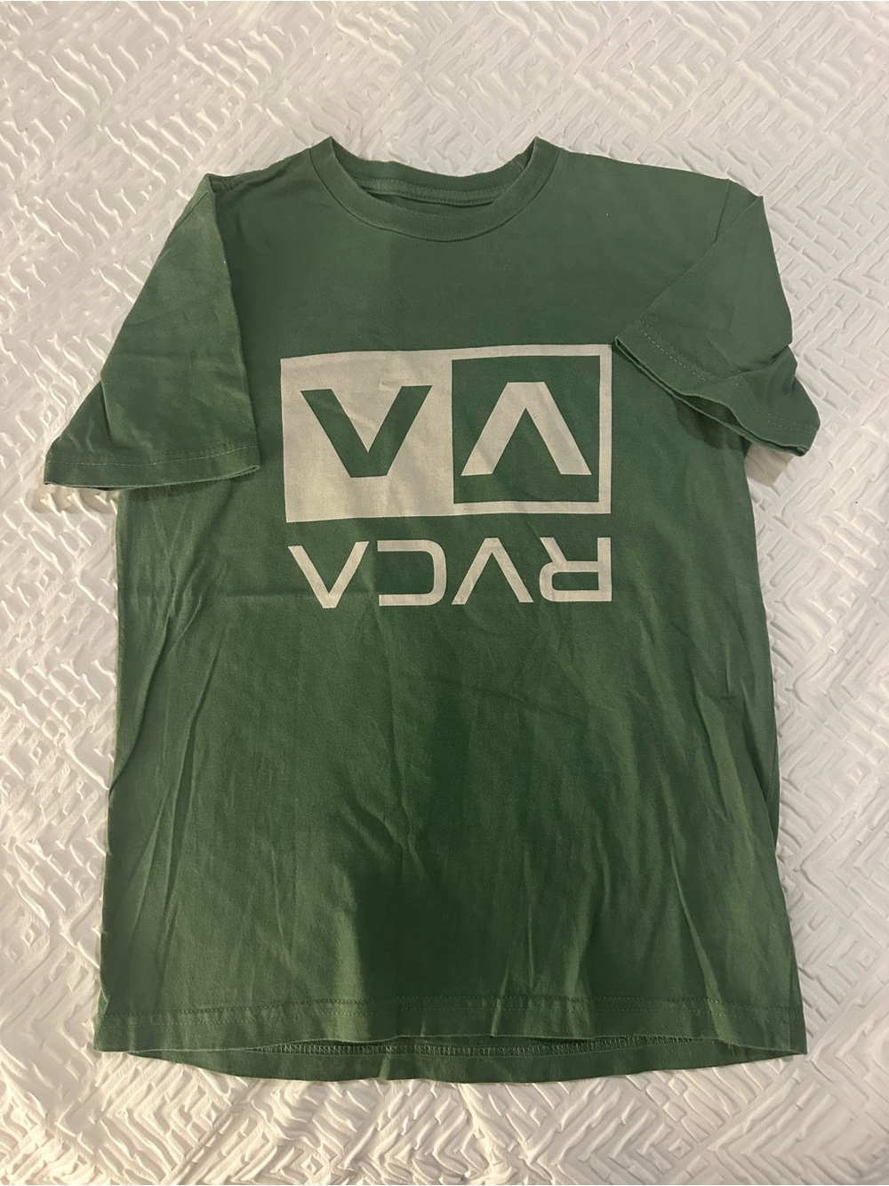 RVCA Green Short Sleeve Logo Tee